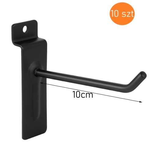 10 CM HÁČKOVÝ PRÍVESOK HÁČIK ČIERNY PANEL LAŤOVÁ DOSKA STENA PRIESTOR OBCHOD 10KS
