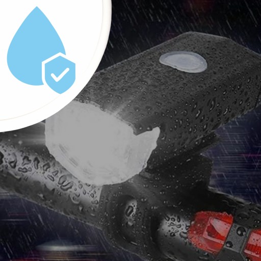 LED CYKLISTICKÁ LAMPA NA BICYKEL, NA RIADTIKÁ, VÝKONNÁ, NABÍJACIA, USB + ZADNÁ