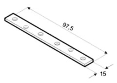 LW100 Stolárska spojka, rovná úzka nábytková plochá lišta 98x15x1,5mm