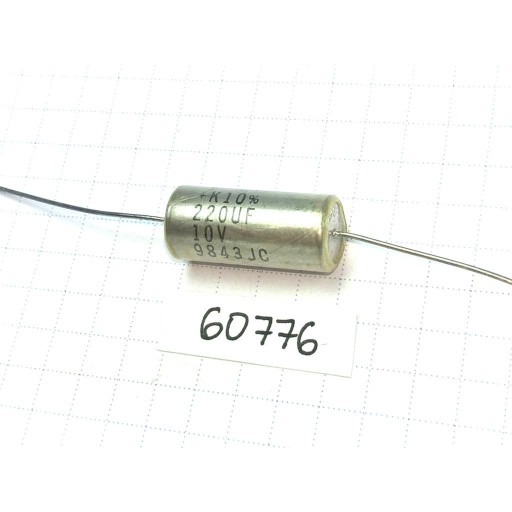 Tantal 220uF 10V 9x20 10% KEMET T110 os.