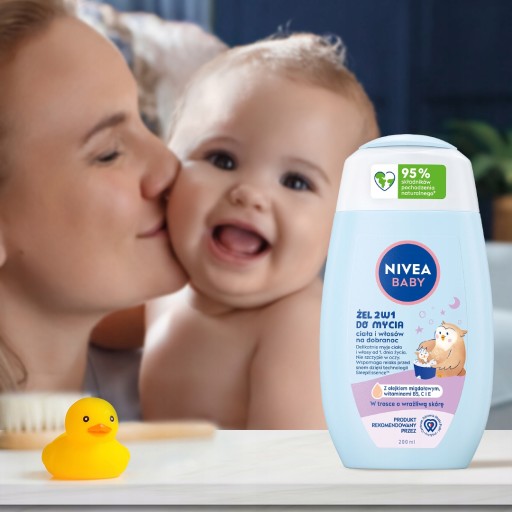 NIVEA BABY 2v1 Kúpeľový gél a šampón na vlasy pre deti 200 ml