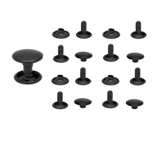 Obojstranné kožené nity, matná čierna 8x6 mm, 50 ks
