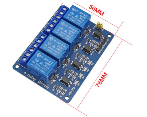 4-kanálový reléový modul 5V 10A AVR ARM