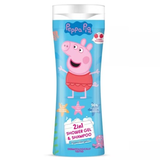 Peppa Pig sprchový gél a šampón na vlasy 2v1 300 ml čerešňa