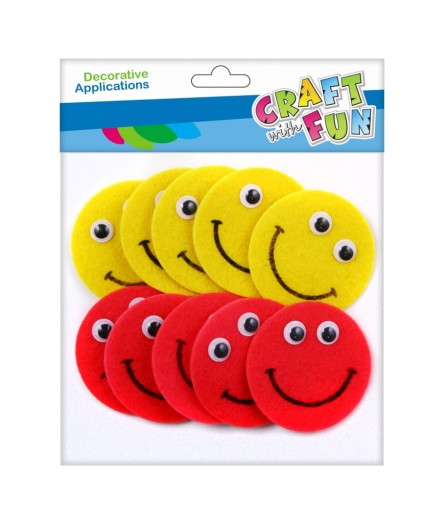 Dekoratívna samolepiaca plstená ozdoba - Emoji