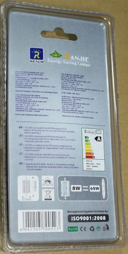 ŽIAROVKA FILAMENT LED INŠTALÁCIA R7S 8W 118mm HALOGEN 118
