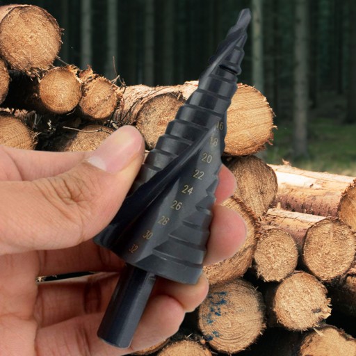 Stupňovité vrtáky 3 ks špirálová súprava kužeľová 4-32mm na drevený plech