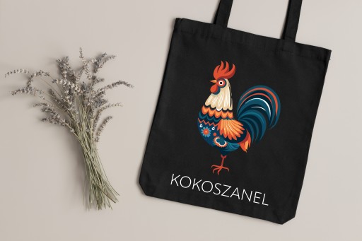 Nákupná taška Cotton Shopper s potlačou čiernej farby ako darček