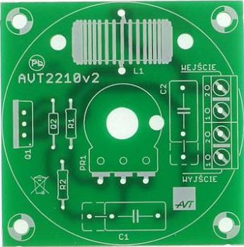 Najjednoduchší 230V regulátor výkonu, AVT2210 PCB