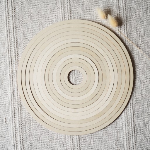 Drevený prsteň pre MACRAME DREAMCATCHER 13 ks