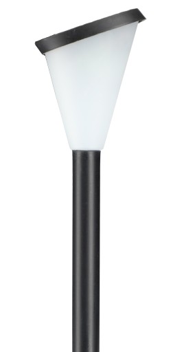 Solárna záhradná lampa, LED stĺp, čierna, do záhrady, studená farba