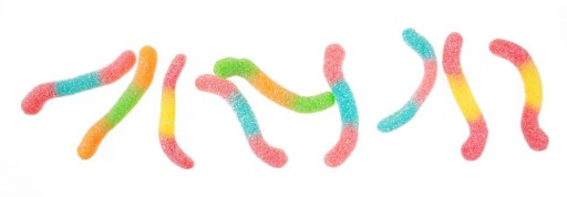 Trolli Sour Glowworms Želé červy s ovocnou príchuťou a kyslou posypkou 100