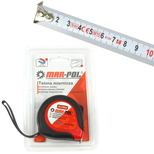 Zvinovací meter 3m x 16mm, zaťahovací meter