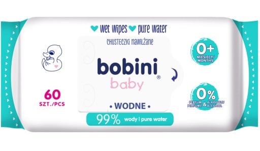 Bobini Baby vlhčené obrúsky 99% čistá voda 60 ks