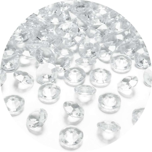 DIAMANTY CLEAR kryštály dekorácia na stôl svadobná KOMUNION 12mm 100 ks