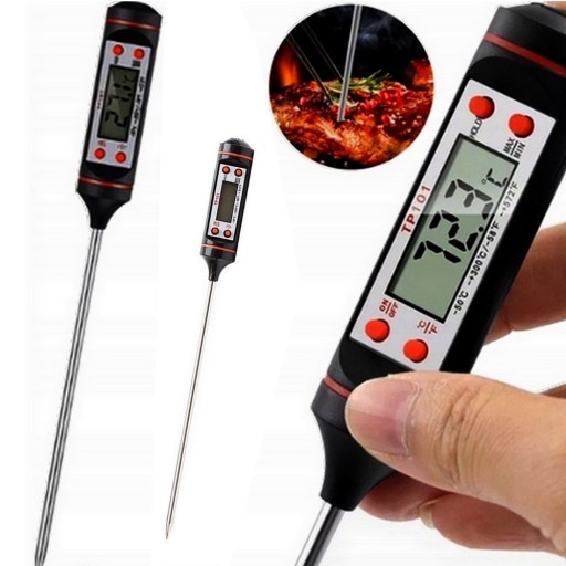 LCD KUCHYNSKÝ TEPLOMER, MÄSO, VÍNO, 300°C