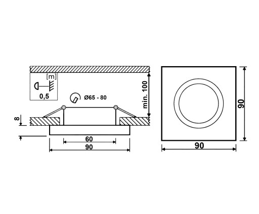 Pohyblivé GLASS halogénové svietidlo + LED GU10 6W