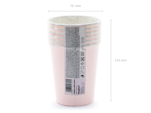 Veselé hrnčeky! párty holo ružová 220ml/6ks