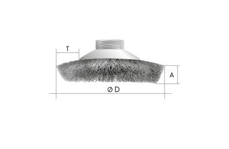 Szczotpol kotúčová-uhlová kefa 100mm M14 oceľ