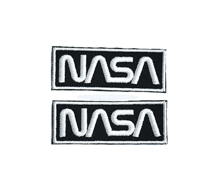Nápisy NASA, biele, 2 ks. tepelné náplasti