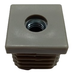 Zástrčná vložka s kovovým závitom M6 25x25 ŠEDÁ