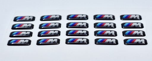 BMW M-Power chrómová 3D nálepka 17x9 odznak na ráfikoch, chrómový volant 1 ks