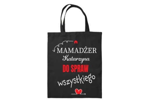 Nákupná taška Cotton Shopper s potlačou čiernej farby ako darček