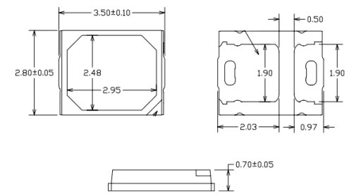 SMD 2835 LED 0,2W BIELE A FAREBNÉ 50 KS - 6 farieb na výber