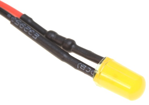 5mm 12V LED s 20cm žltým káblom