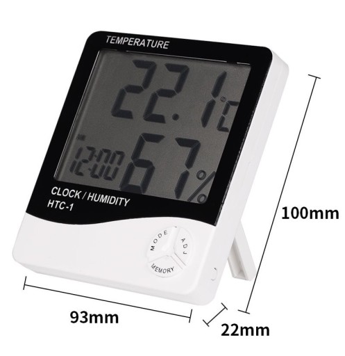 DIGITÁLNY TEPLOMER HYGROMETER HODINY METEOSTANICE 49