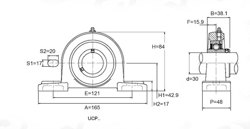 Samonastavovacie ložisko UCP 206 v kryte UCP206