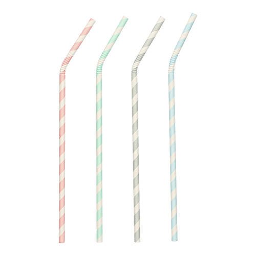 Ekologické pastelové slamky na papier, 22 cm, 100 ks