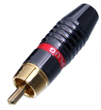 Zástrčka RCA cinch Plug HQ pre kábel do 6,5 mm zlata (1970