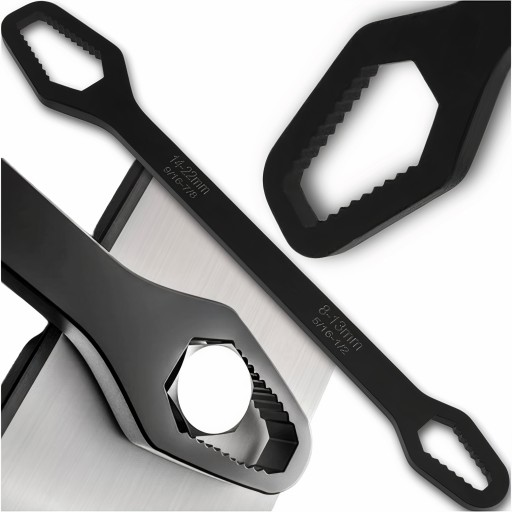 Univerzálny dvojhlavý vidlicový kľúč, palcový 8-22 mm torx, čierny