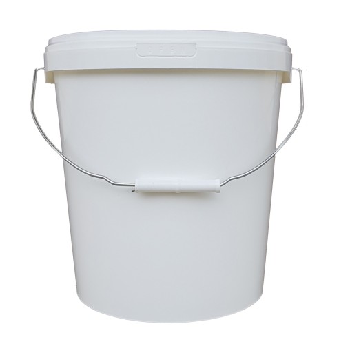 Plastové vedro s vekom, biele vedro, 15L