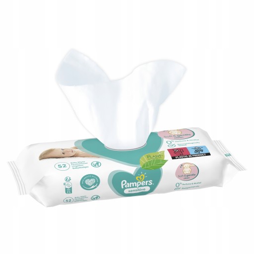 Pampers Sensitive vlhčené obrúsky 3 x 52 ks