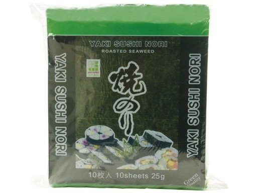 Yaki Sushi Nori Morské riasy Riasa 10 ks 25 g Zelená