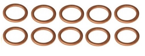 10x Medené tesnenie podložky 22x18x1,5mm