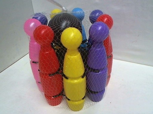 BOWLINGOVÉ MISKY V KOŠÍKU PRE DETI, FAREBNÉ, 9KS. 20 cm