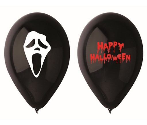 ČIERNE STRAŠIVÉ HALLOWEENSKÉ KRIČIACE BALÓNY 5 KS. 30 cm