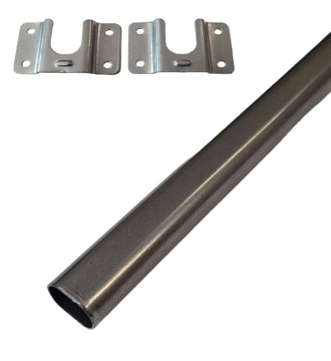 Oválna tyč 863 mm kov + hliníkové úchytky