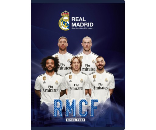 Zápisník A5 32k. ČERVENÁ TRI RIADKA REAL MADRID
