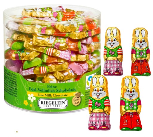 Riegelein Figúrka z mliečnej čokolády Králik Zajac Veľká noc 8 ks PRÁZDNINY
