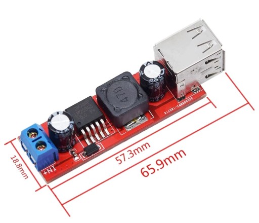 420 Znižovací prevodník 6-40V na 2x 5V USB 5A