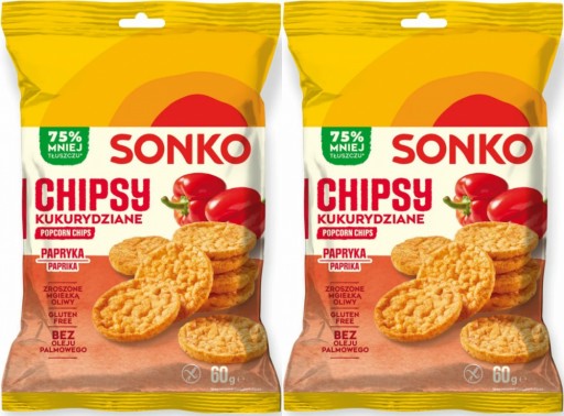 Sonko kukuričné lupienky Paprika 60g x2