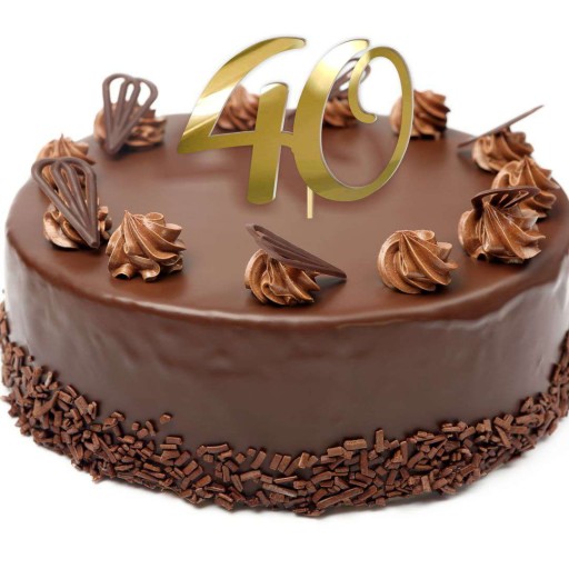 torta TOPPER dekorácia ČÍSLO 40 zlatá ZRKADLO