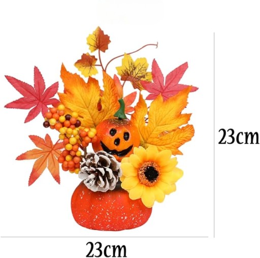 Dekorácia ornament Jesenná Halloween tekvica javorové listy mix žalude
