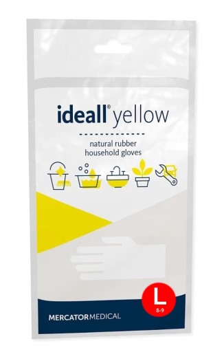 Žlté latexové vločkové domáce rukavice L