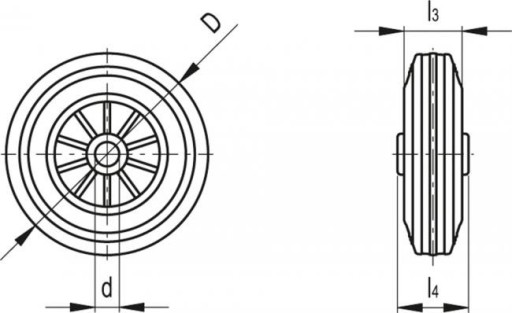 KOLESO KOLESO Gumové koliesko fi 80mm 65kg