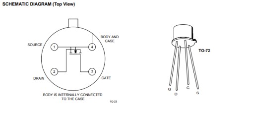 SD214 tranzistor: N-DMOSFET 20V/50mA, TO-72-4, Calogic